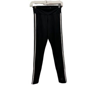 Adidas Black 3 Stripe Reflective Climalite Leggings Size XS